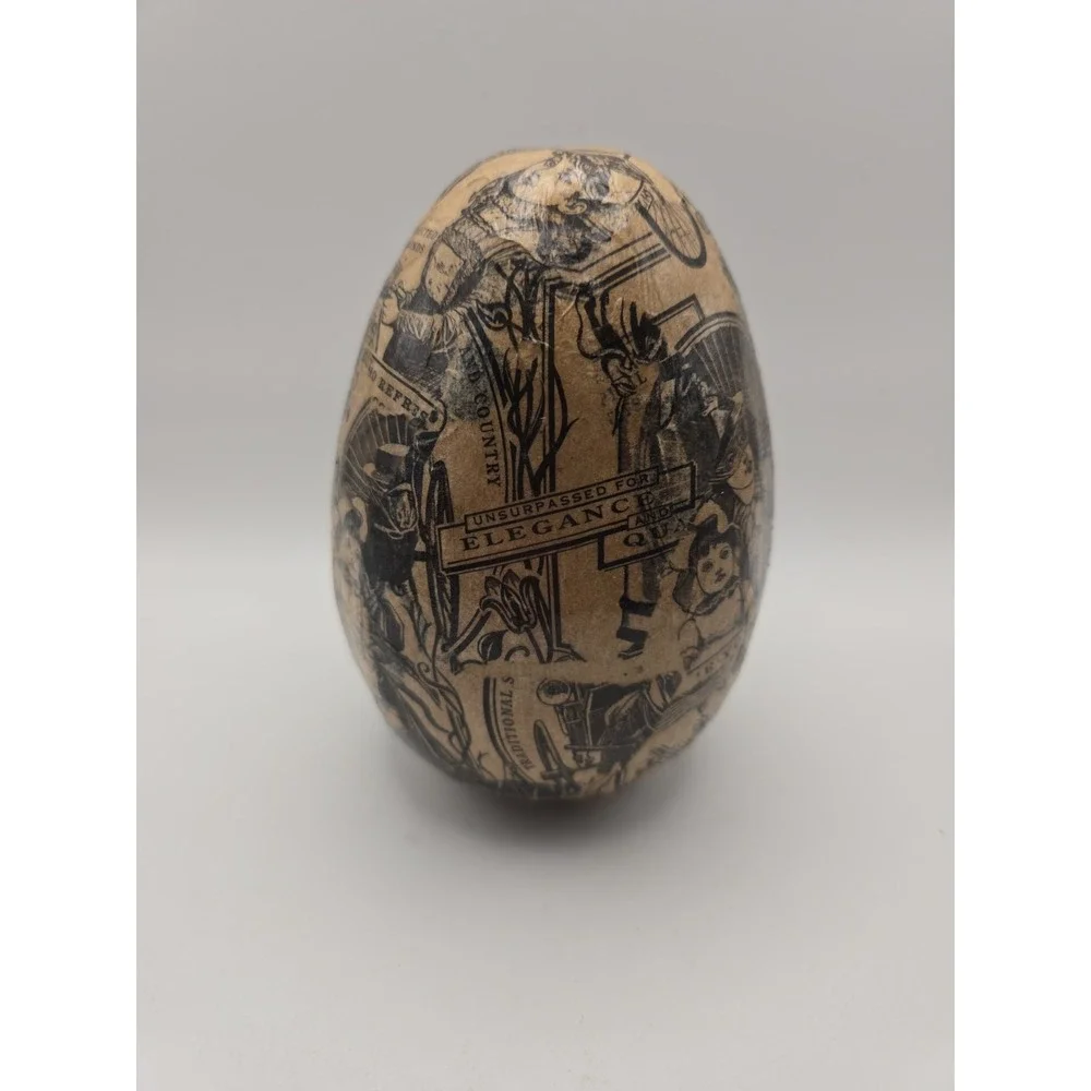 Vintage Victorian Style Large Decoupage Egg Figure - Anytime Decor